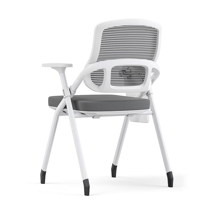 Modern Multi-Functional Mesh Conference Training Chair - Rectangular Foldable Ergonomic Office Chair With Stackable Writing Board For Home Office