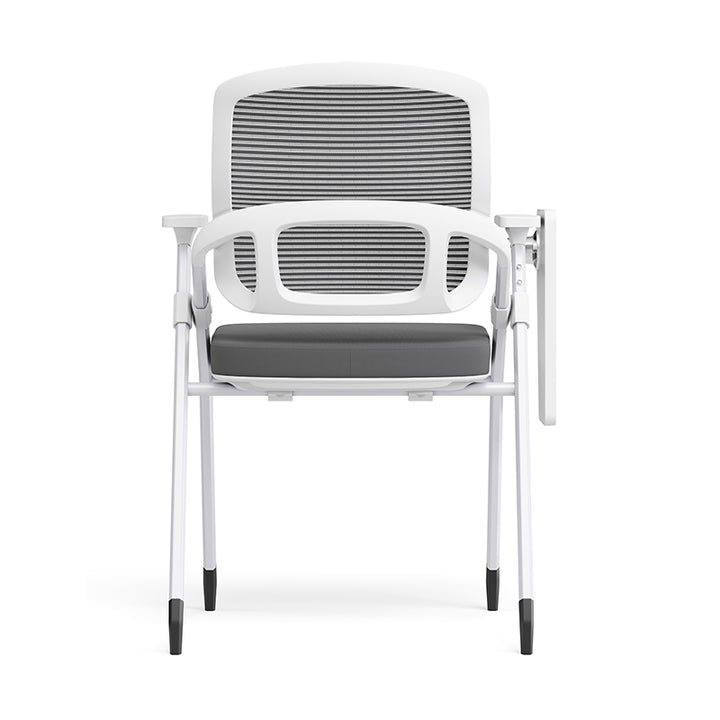 Modern Multi-Functional Mesh Conference Training Chair - Rectangular Foldable Ergonomic Office Chair With Stackable Writing Board For Home Office