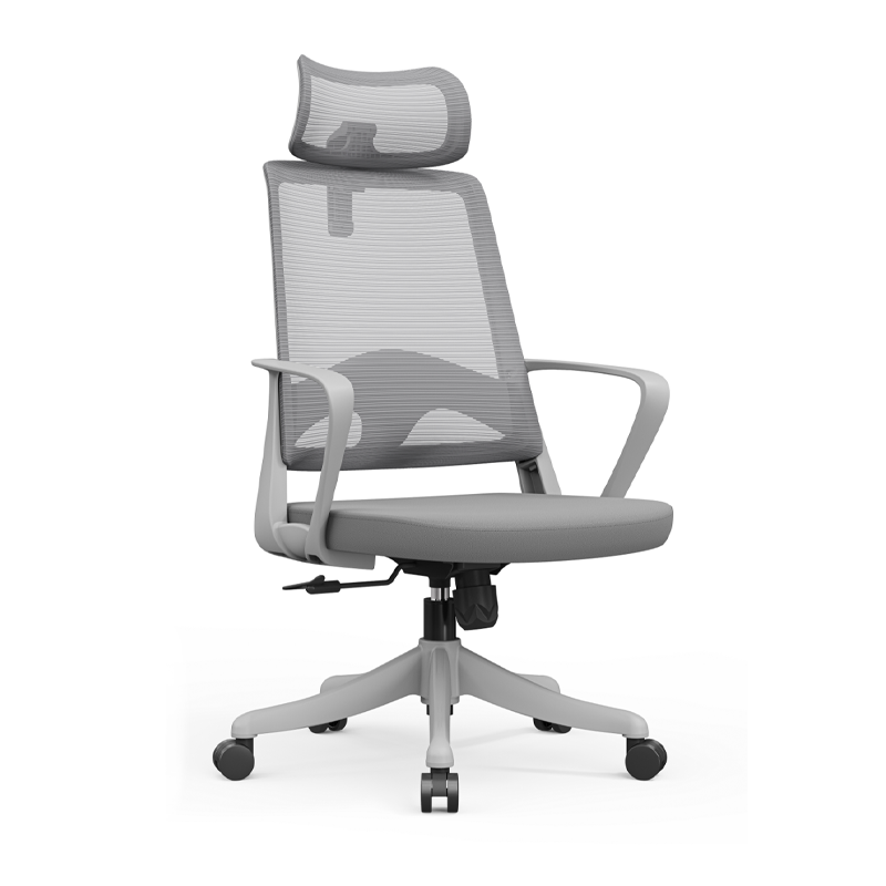 Modern High Back Breathable Mesh Office Chair - Rectangular Adjustable Headrest Lumbar Support Reclining Tilt Desk Chair For Home Office
