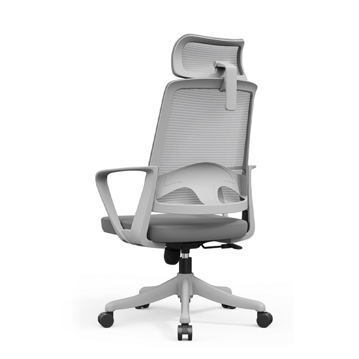 Modern High Back Breathable Mesh Office Chair - Rectangular Adjustable Headrest Lumbar Support Reclining Tilt Desk Chair For Home Office