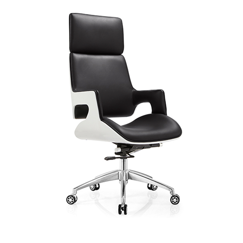 Modern Premium Brazilian Cowhide Leather Contact Surface Executive Desk Chair - Rectangular High Back Padded Cushion Office Chair For Home Office