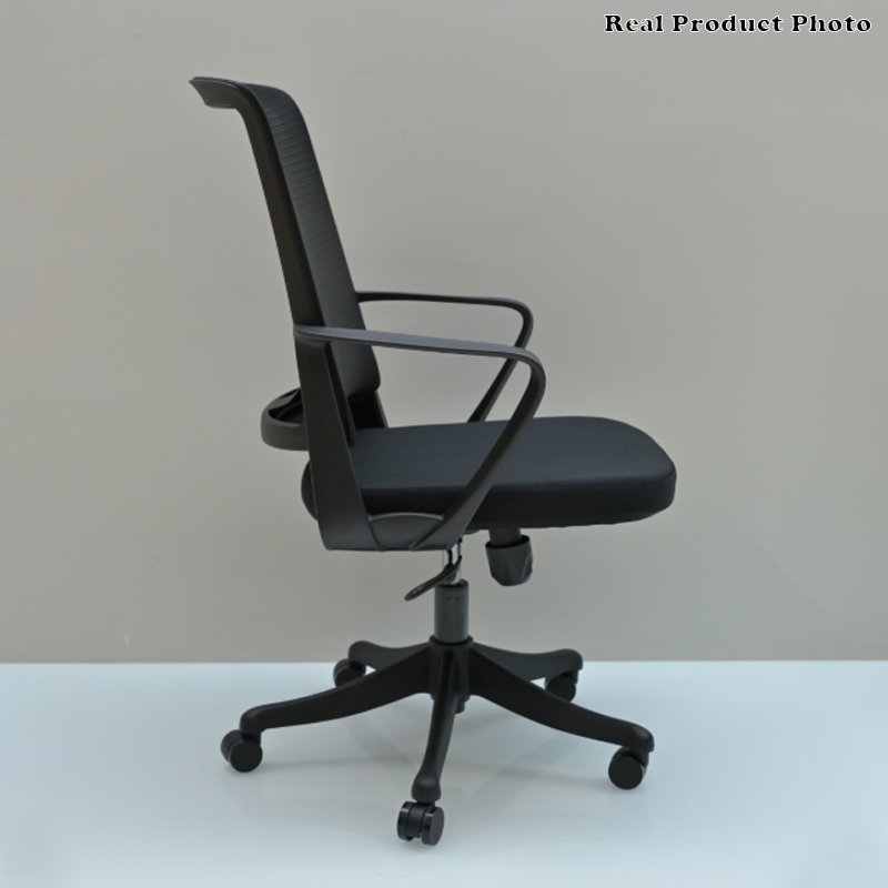 Modern Ergonomic Mid Back Mesh Office Chair - Rectangular Lumbar Support Breathable Backrest Desk Chair For Home Office