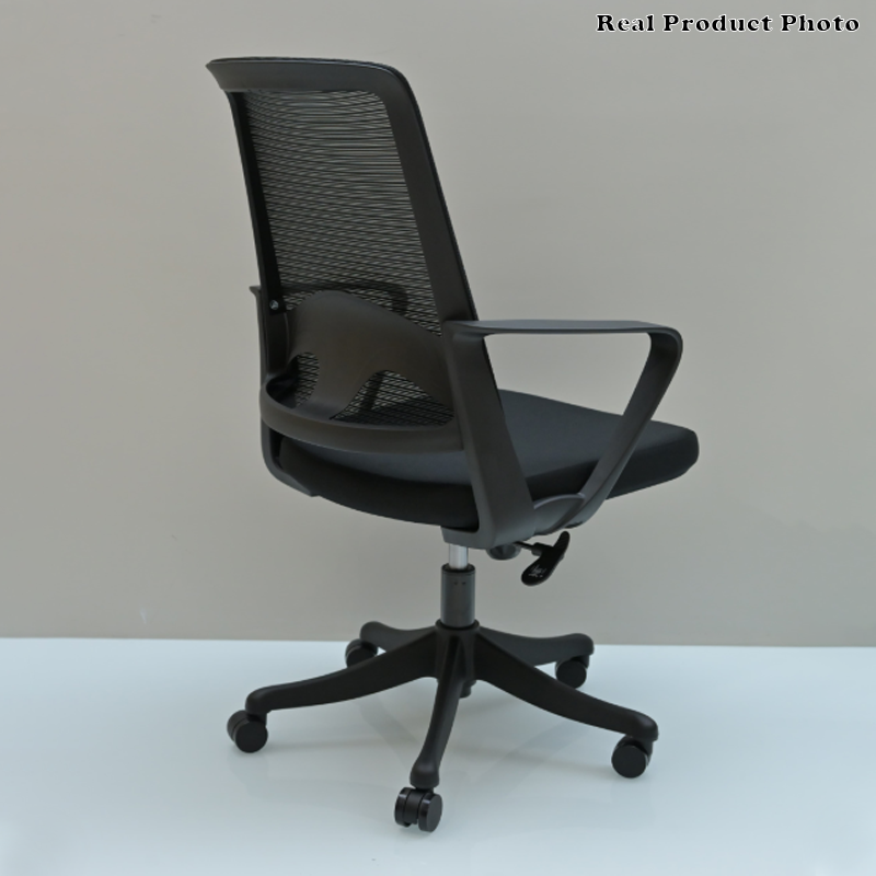 Modern Ergonomic Mid Back Mesh Office Chair - Rectangular Lumbar Support Breathable Backrest Desk Chair For Home Office