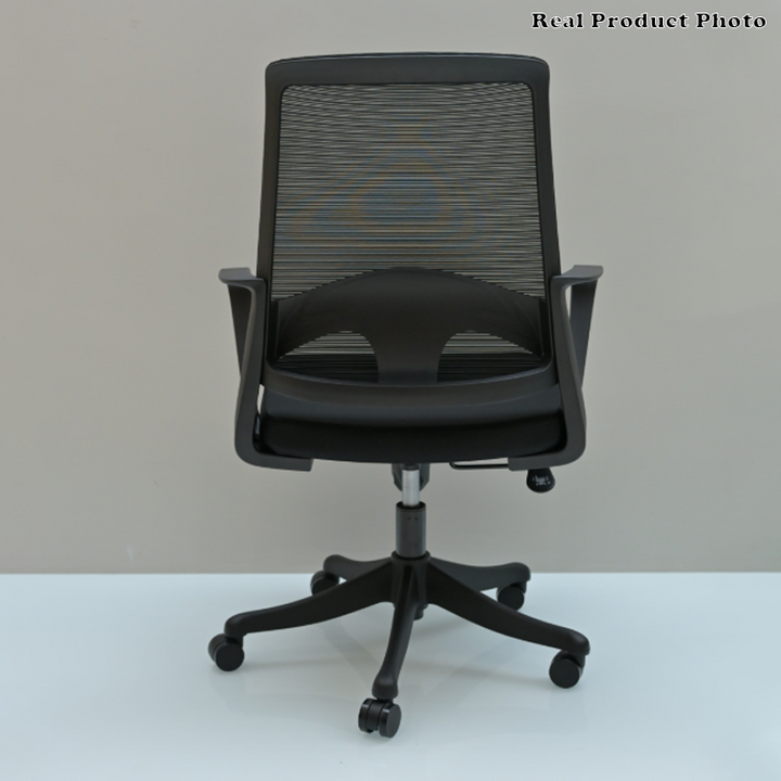 Modern Ergonomic Mid Back Mesh Office Chair - Rectangular Lumbar Support Breathable Backrest Desk Chair For Home Office