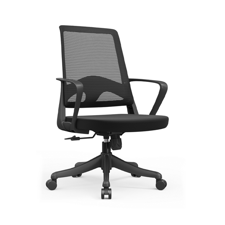 Modern Ergonomic Mid Back Mesh Office Chair - Rectangular Lumbar Support Breathable Backrest Desk Chair For Home Office
