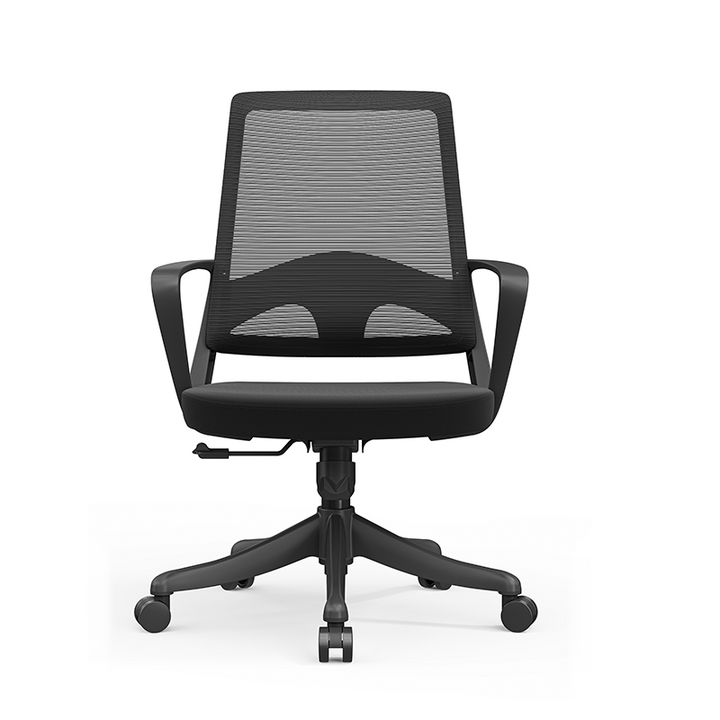 Modern Ergonomic Mid Back Mesh Office Chair - Rectangular Lumbar Support Breathable Backrest Desk Chair For Home Office