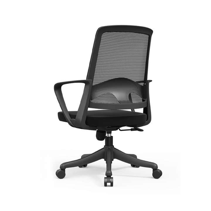 Modern Ergonomic Mid Back Mesh Office Chair - Rectangular Lumbar Support Breathable Backrest Desk Chair For Home Office