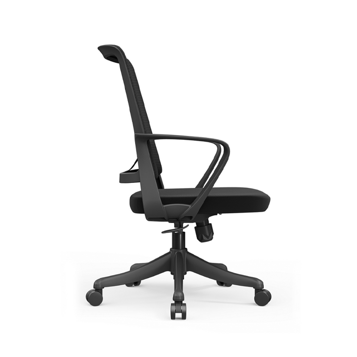 Modern Ergonomic Mid Back Mesh Office Chair - Rectangular Lumbar Support Breathable Backrest Desk Chair For Home Office