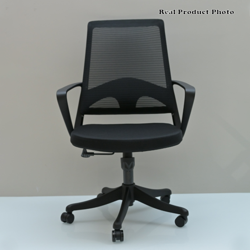 Modern Ergonomic Mid Back Mesh Office Chair - Rectangular Lumbar Support Breathable Backrest Desk Chair For Home Office