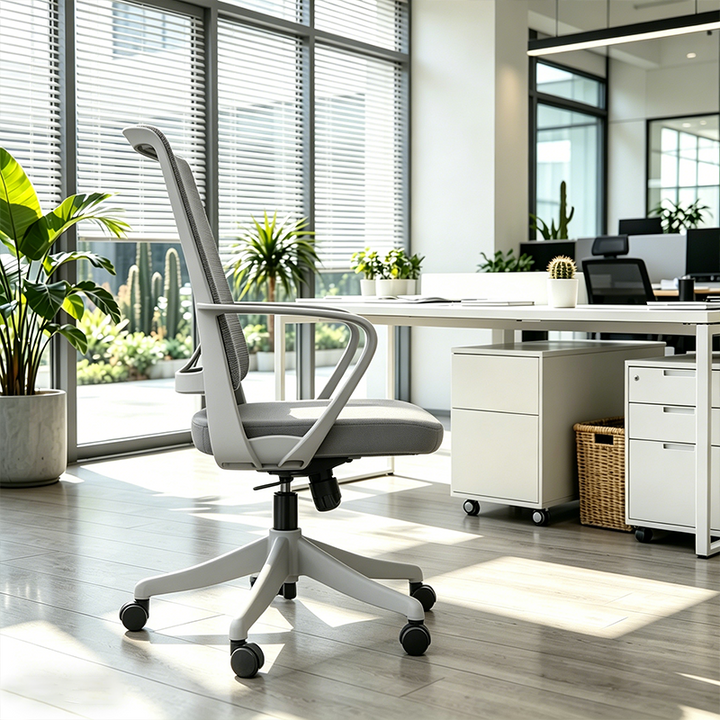 Modern Ergonomic High Density Foam Cushion Breathable Mesh Desk Chair - Rectangular Lumbar Support Mid Back Office Chair For Home Office