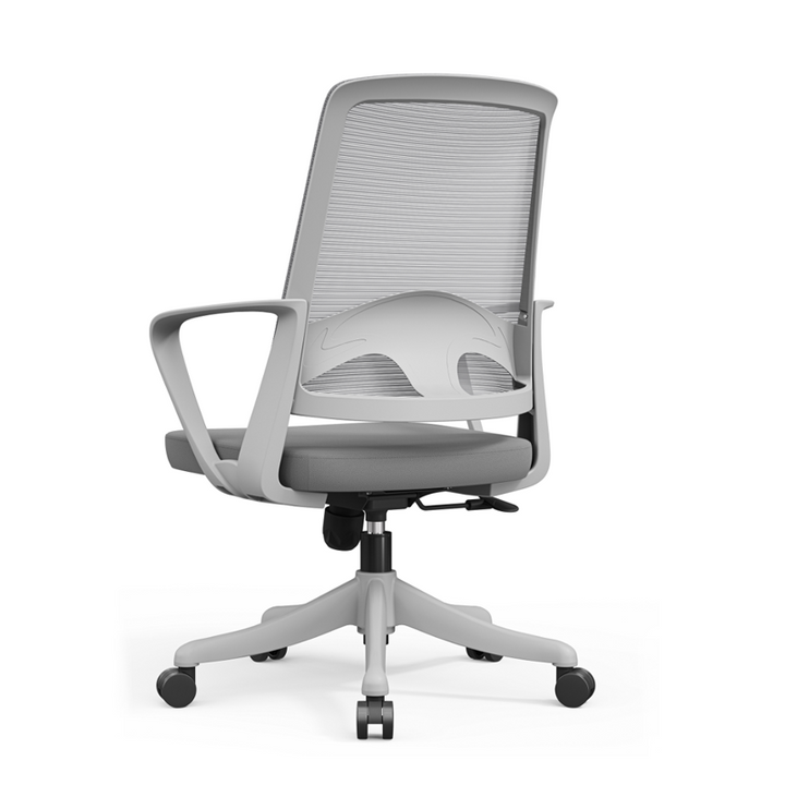 Silla de escritorio moderna ergonómica con cojín de espuma de alta densidad y malla transpirable - Silla de oficina de respaldo medio con soporte lumbar rectangular para oficina en casa 