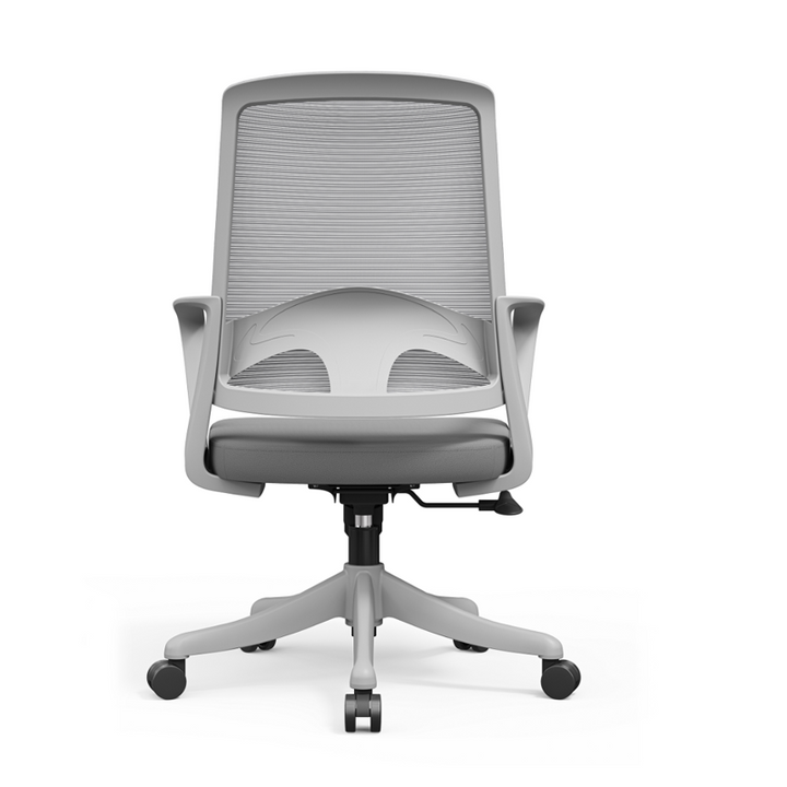 Silla de escritorio moderna ergonómica con cojín de espuma de alta densidad y malla transpirable - Silla de oficina de respaldo medio con soporte lumbar rectangular para oficina en casa 