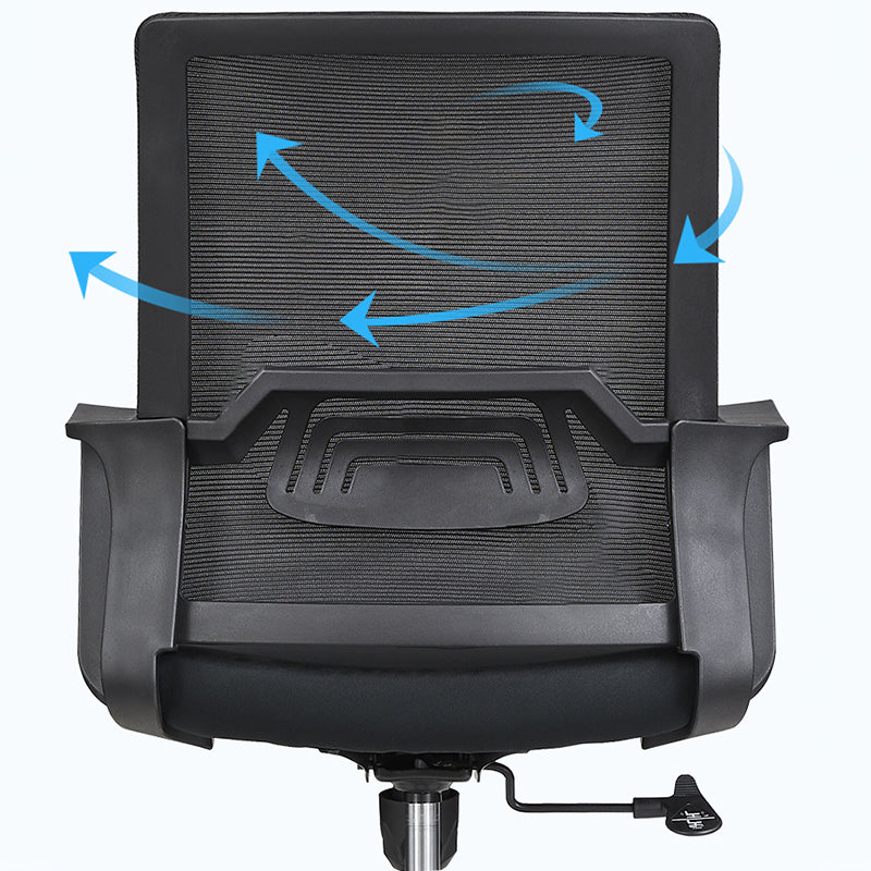 Modern Ergonomic Mid Back Mesh Office Chair - Rectangular Lumbar Support Reclining Tilt Desk Chair For Home Office