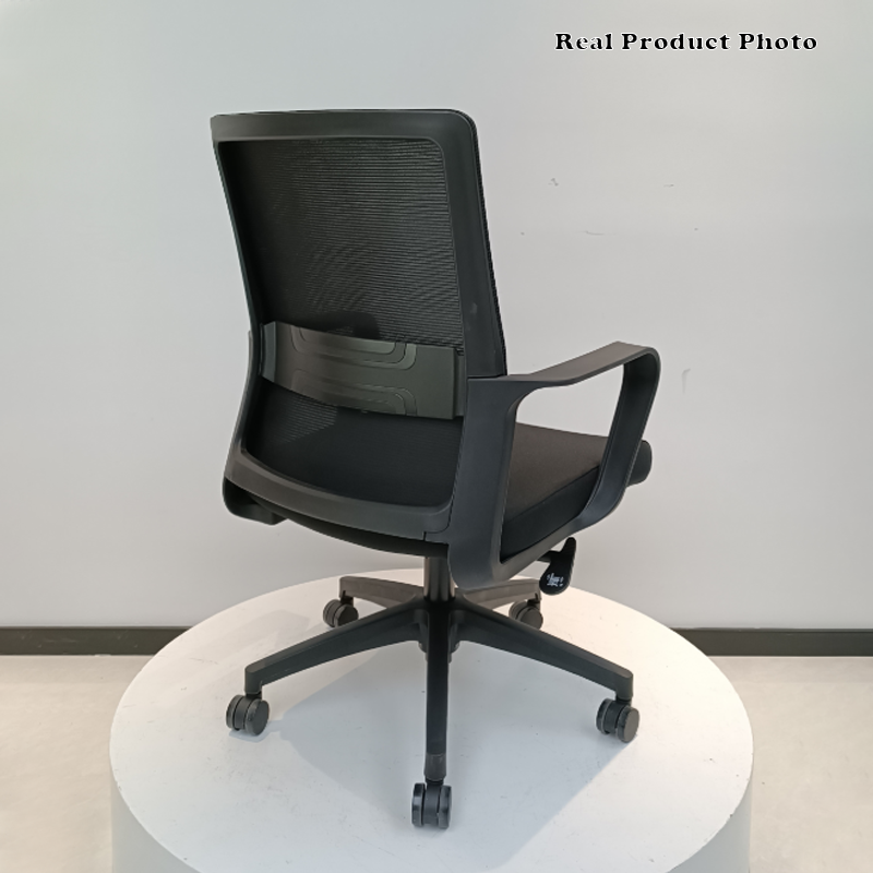 Modern Adjustable Mid-Back Mesh Task Chair - Rectangular Lumbar Support Reclining Tilt Desk Chair For Home Office