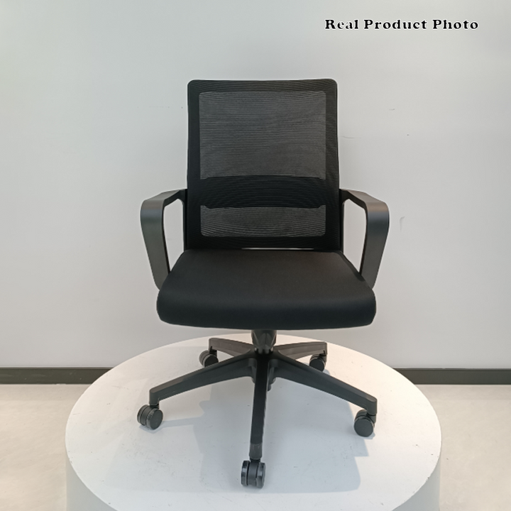 Modern Adjustable Mid-Back Mesh Task Chair - Rectangular Lumbar Support Reclining Tilt Desk Chair For Home Office