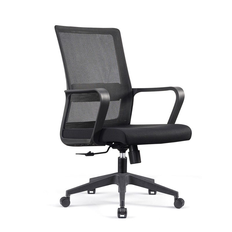 Modern Adjustable Mid-Back Mesh Task Chair - Rectangular Lumbar Support Reclining Tilt Desk Chair For Home Office