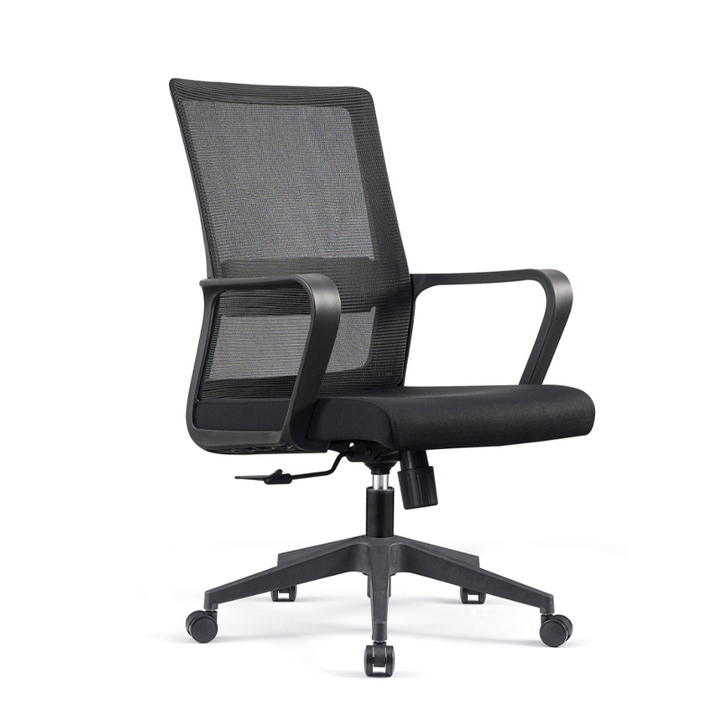 Modern Adjustable Mid-Back Mesh Task Chair - Rectangular Lumbar Support Reclining Tilt Desk Chair For Home Office