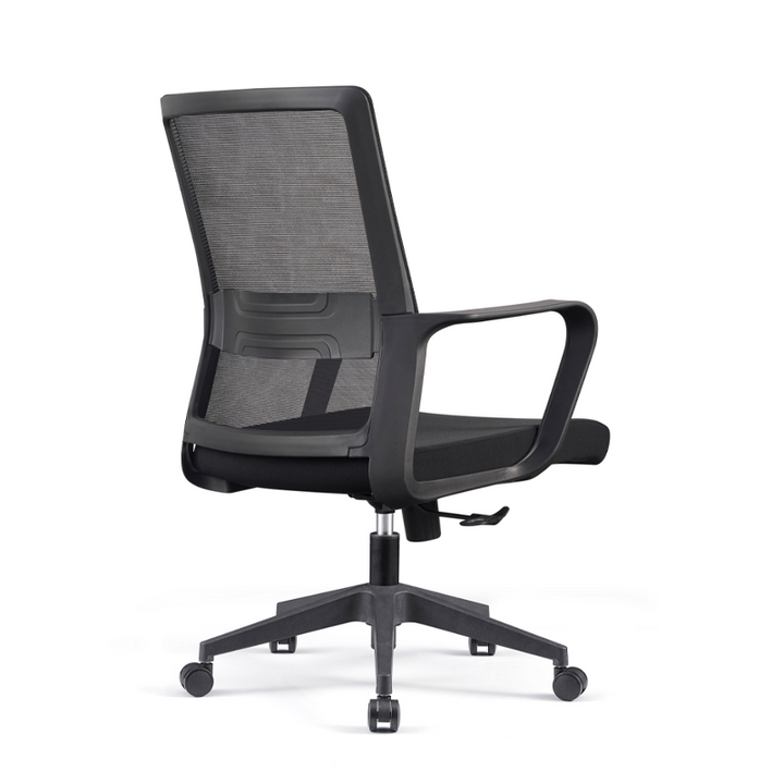 Modern Adjustable Mid-Back Mesh Task Chair - Rectangular Lumbar Support Reclining Tilt Desk Chair For Home Office
