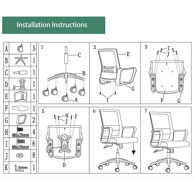 Modern Adjustable Mid-Back Mesh Task Chair - Rectangular Lumbar Support Reclining Tilt Desk Chair For Home Office