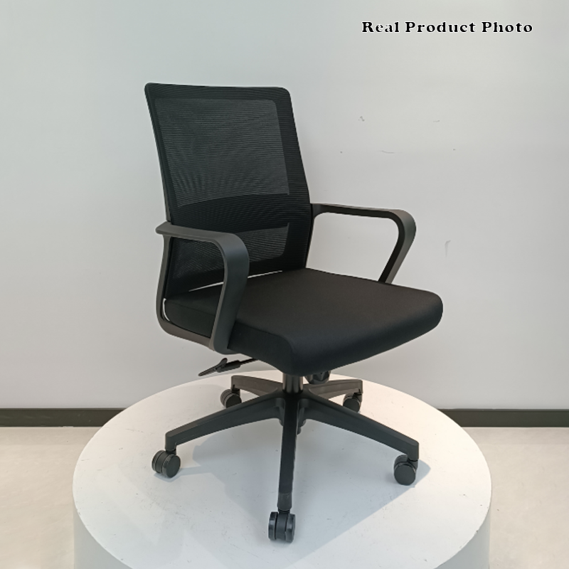 Modern Adjustable Mid-Back Mesh Task Chair - Rectangular Lumbar Support Reclining Tilt Desk Chair For Home Office