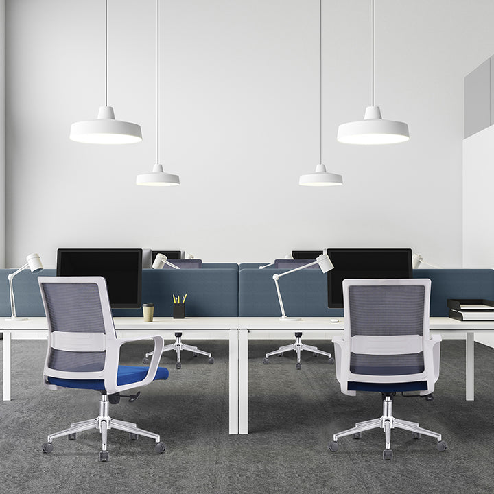 Moderner verstellbarer Mid-Back-Mesh-Bürostuhl - rechteckige Lendenstütze, geräuschreduzierende PU-Rollen, Schreibtischstuhl fürs Homeoffice 
