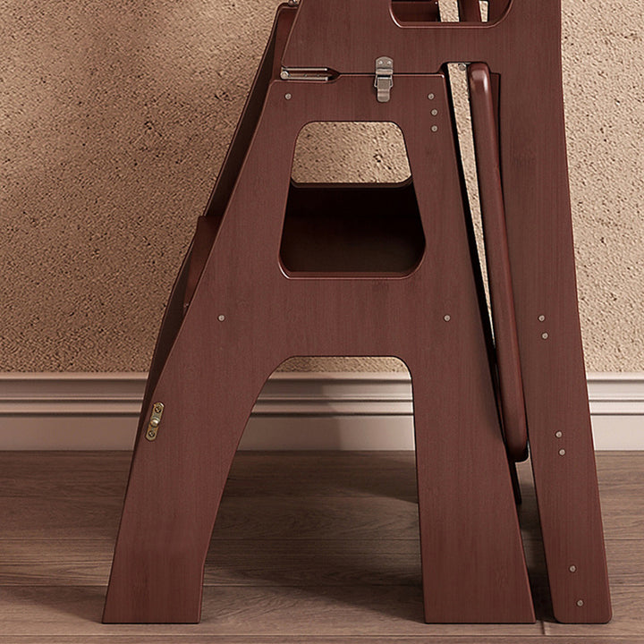 Silla de comedor plegable rectangular trapezoidal nórdica contemporánea de bambú con respaldo para comedor 