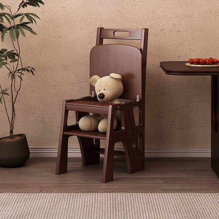Silla de comedor plegable rectangular trapezoidal nórdica contemporánea de bambú con respaldo para comedor 