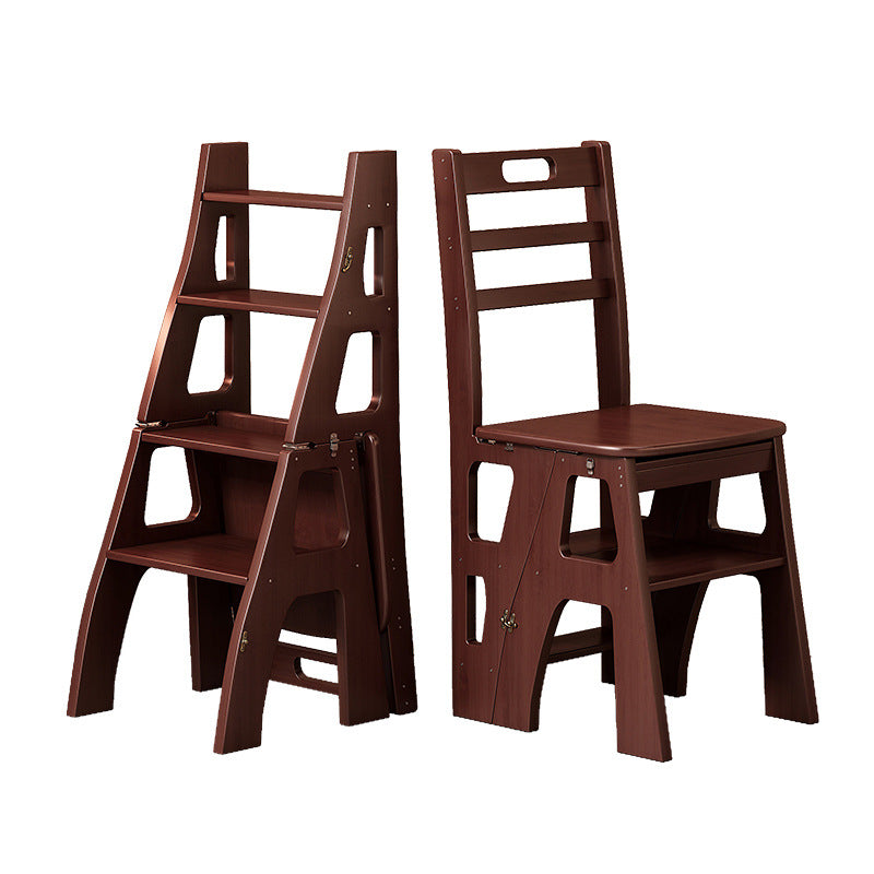 Silla de comedor plegable rectangular trapezoidal nórdica contemporánea de bambú con respaldo para comedor 