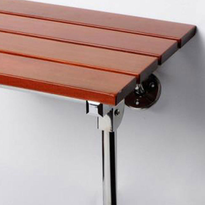 Moderner minimalistischer rechteckiger wandmontierter Schuhbank aus Holz und Edelstahl ohne Armlehnen für Eingangsbereiche 