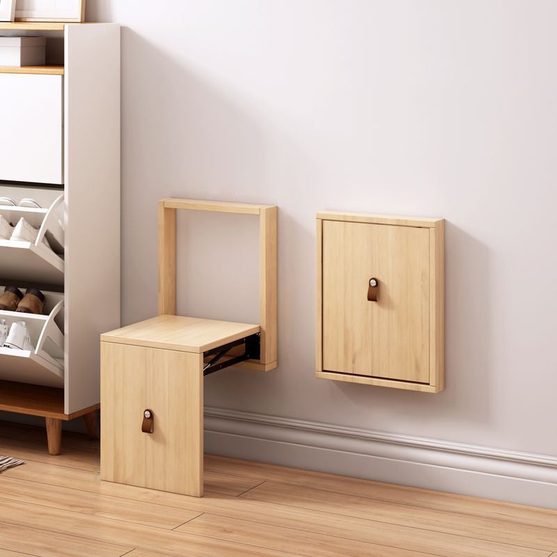 Modern Minimalist Rectangular Wall-Mounted Eco-Friendly Engineered Wood Folding Shoe Bench Armless For Entryways