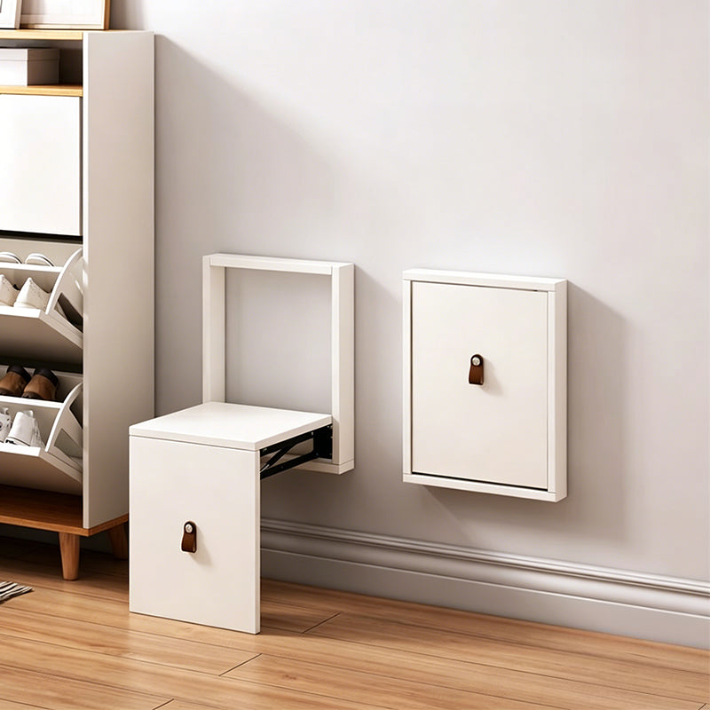 Modern Minimalist Rectangular Wall-Mounted Eco-Friendly Engineered Wood Folding Shoe Bench Armless For Entryways