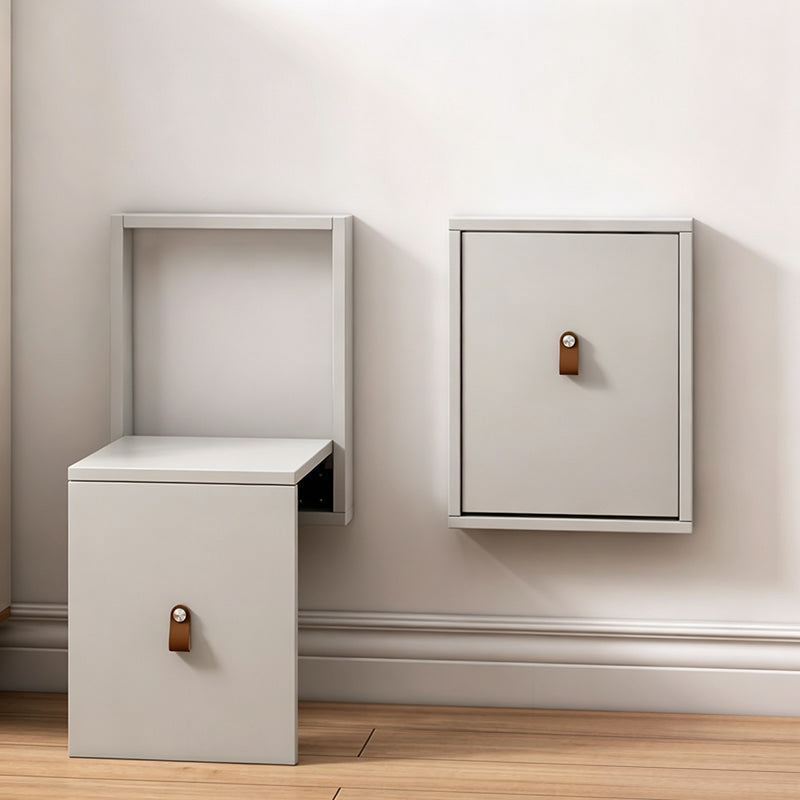 Modern Minimalist Rectangular Wall-Mounted Eco-Friendly Engineered Wood Folding Shoe Bench Armless For Entryways