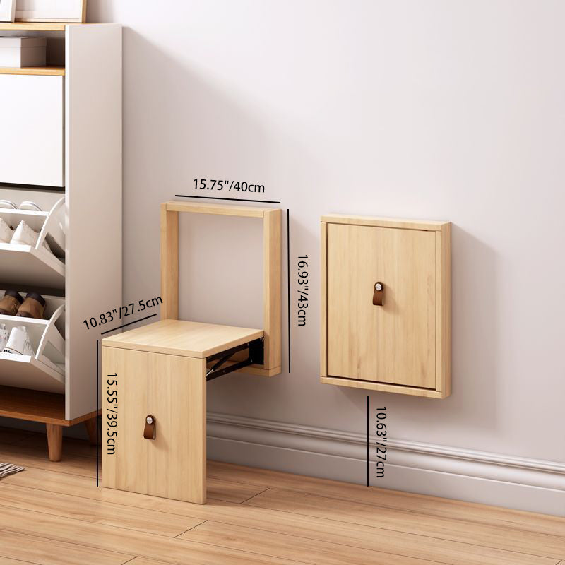 Modern Minimalist Rectangular Wall-Mounted Eco-Friendly Engineered Wood Folding Shoe Bench Armless For Entryways