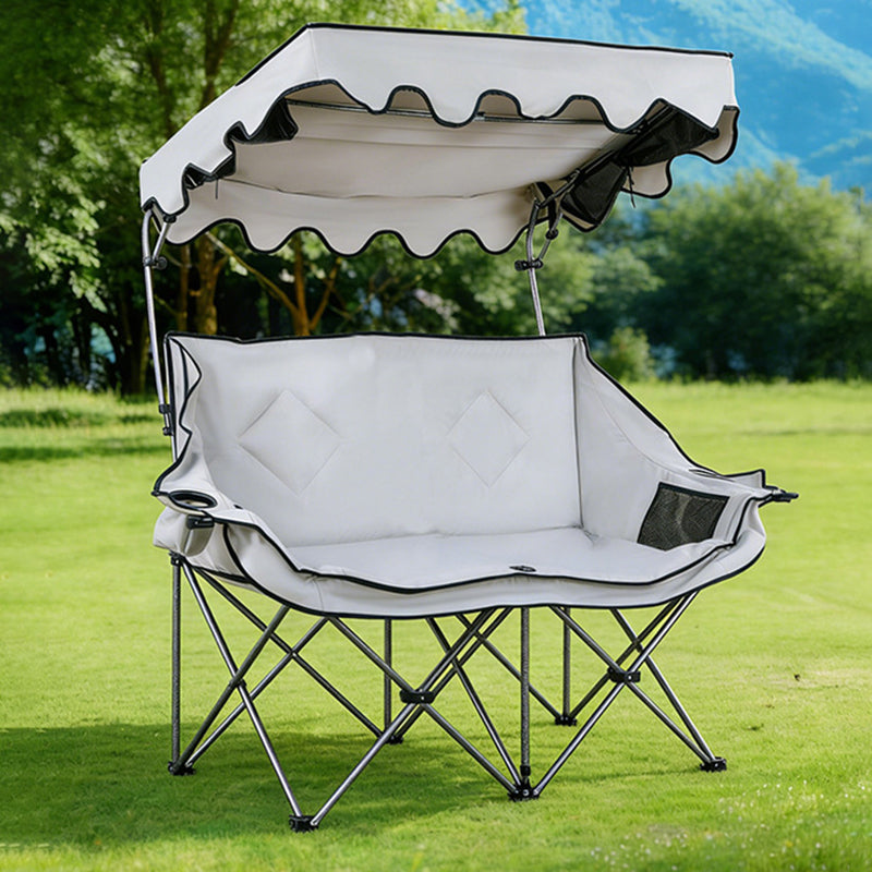 Modern Minimalist Rectangular Oxford Fabric Mesh Fabric Steel Foldable Sunshade Camping Chair Backrest Armrest For Outdoor