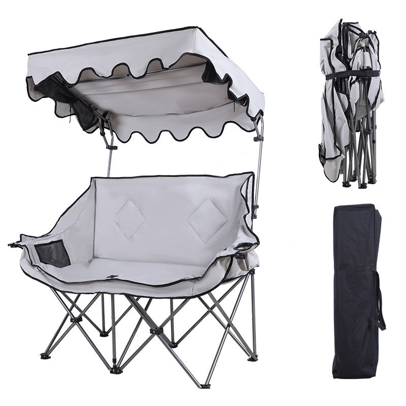 Modern Minimalist Rectangular Oxford Fabric Mesh Fabric Steel Foldable Sunshade Camping Chair Backrest Armrest For Outdoor