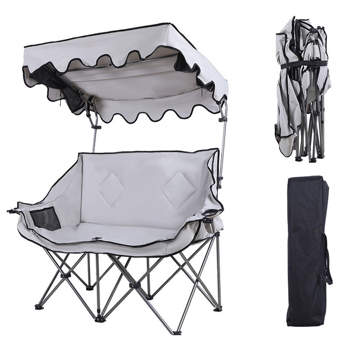 Modern Minimalist Rectangular Oxford Fabric Mesh Fabric Steel Foldable Sunshade Camping Chair Backrest Armrest For Outdoor