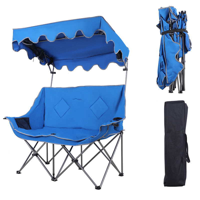 Modern Minimalist Rectangular Oxford Fabric Mesh Fabric Steel Foldable Sunshade Camping Chair Backrest Armrest For Outdoor