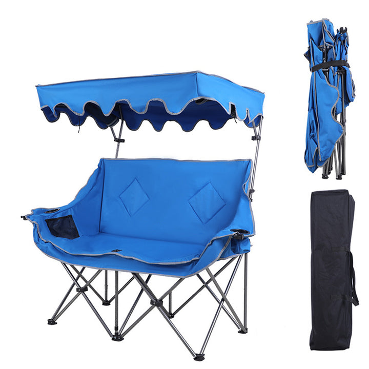 Modern Minimalist Rectangular Oxford Fabric Mesh Fabric Steel Foldable Sunshade Camping Chair Backrest Armrest For Outdoor