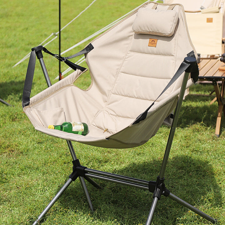 Modern Minimalist Rectangular Curved Oxford Fabric Aluminum Alloy Folding Camping Chair Backrest Armrest For Outdoor