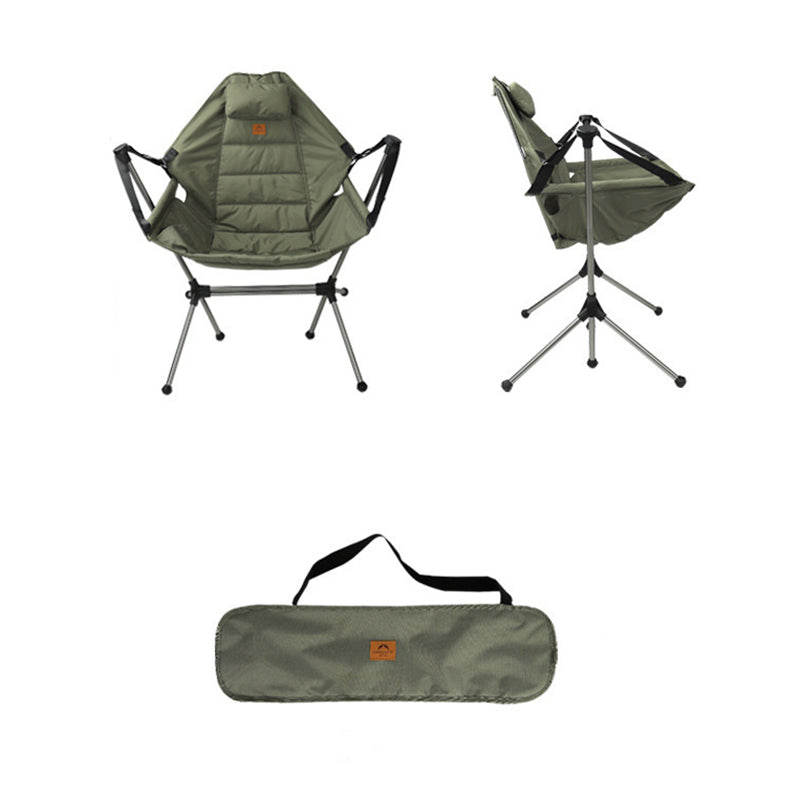 Modern Minimalist Rectangular Curved Oxford Fabric Aluminum Alloy Folding Camping Chair Backrest Armrest For Outdoor