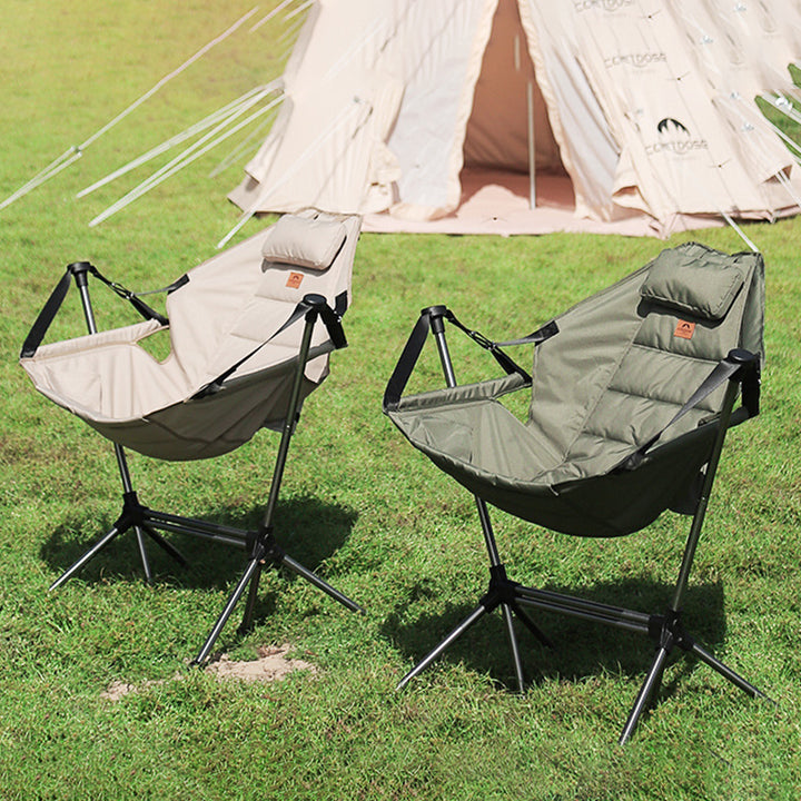 Modern Minimalist Rectangular Curved Oxford Fabric Aluminum Alloy Folding Camping Chair Backrest Armrest For Outdoor