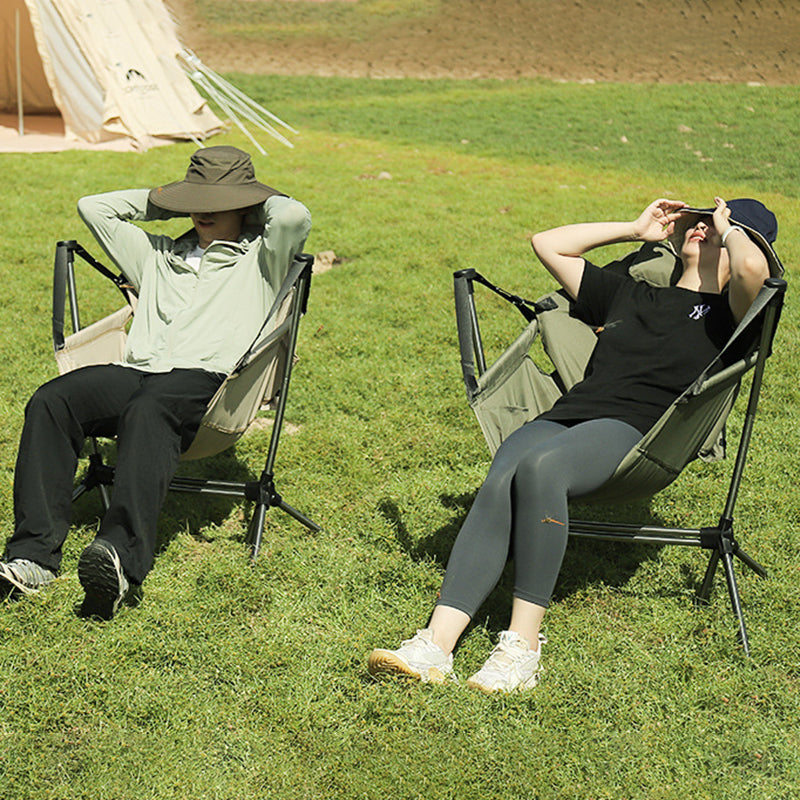 Modern Minimalist Rectangular Curved Oxford Fabric Aluminum Alloy Folding Camping Chair Backrest Armrest For Outdoor