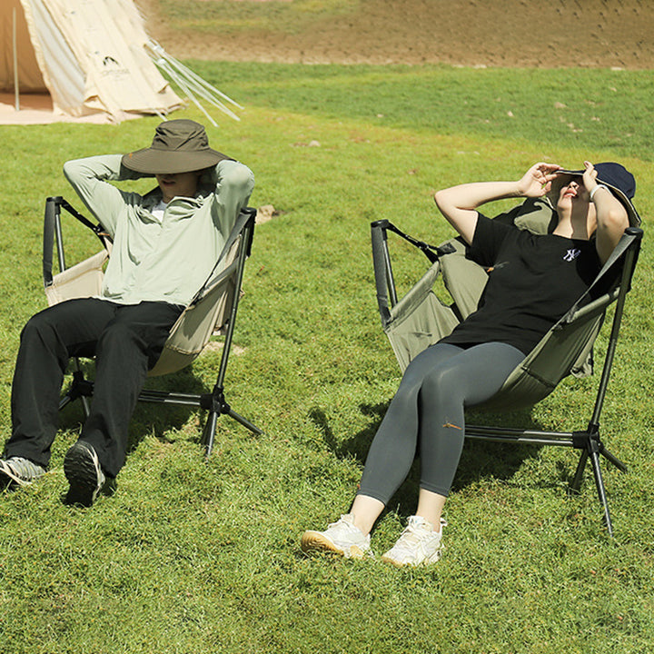 Modern Minimalist Rectangular Curved Oxford Fabric Aluminum Alloy Folding Camping Chair Backrest Armrest For Outdoor