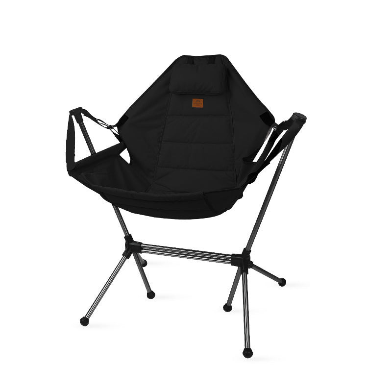 Modern Minimalist Rectangular Curved Oxford Fabric Aluminum Alloy Folding Camping Chair Backrest Armrest For Outdoor