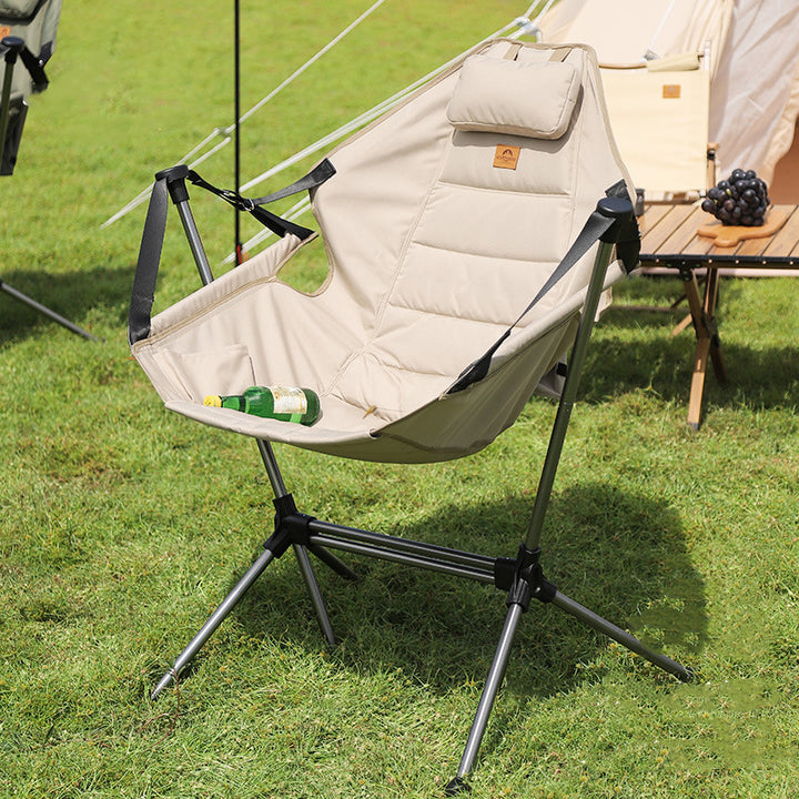 Modern Minimalist Rectangular Curved Oxford Fabric Aluminum Alloy Folding Camping Chair Backrest Armrest For Outdoor