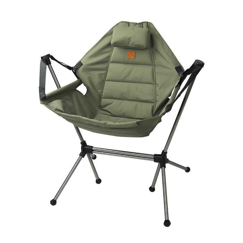 Modern Minimalist Rectangular Curved Oxford Fabric Aluminum Alloy Folding Camping Chair Backrest Armrest For Outdoor
