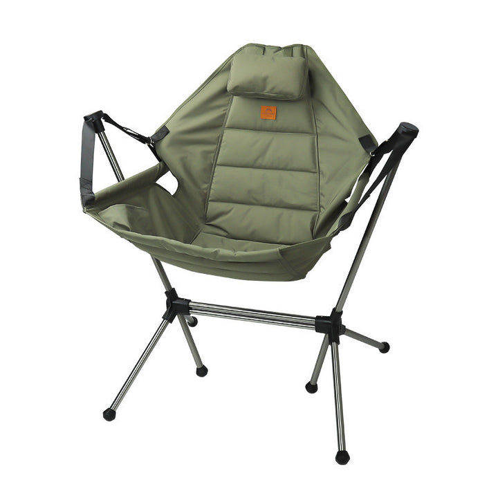 Modern Minimalist Rectangular Curved Oxford Fabric Aluminum Alloy Folding Camping Chair Backrest Armrest For Outdoor