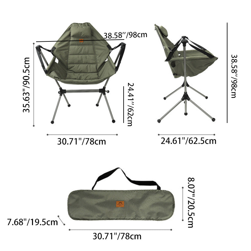 Modern Minimalist Rectangular Curved Oxford Fabric Aluminum Alloy Folding Camping Chair Backrest Armrest For Outdoor