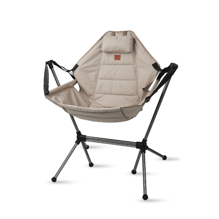 Modern Minimalist Rectangular Curved Oxford Fabric Aluminum Alloy Folding Camping Chair Backrest Armrest For Outdoor