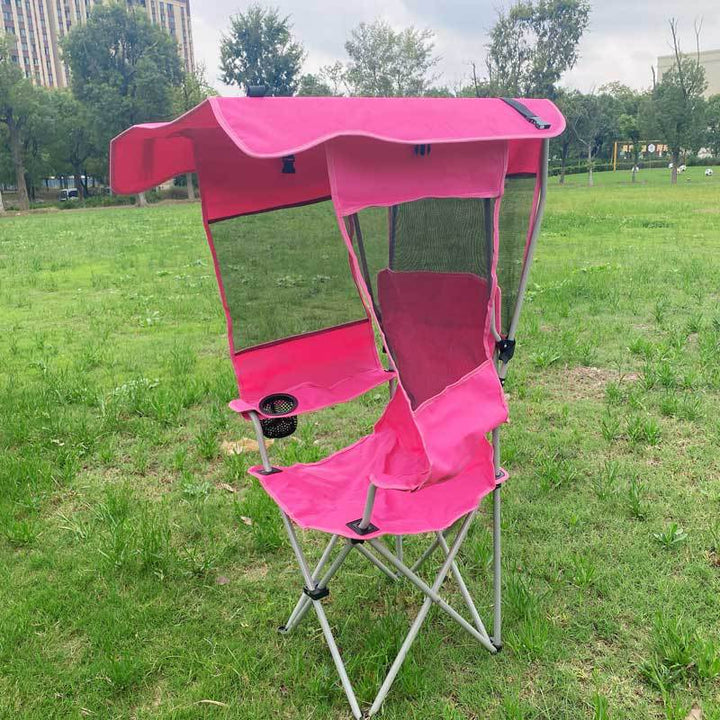 Modern Minimalist Rectangular Oxford Fabric Carbon Steel Folding Sunshade Camping Chair Backrest Armrest For Outdoor